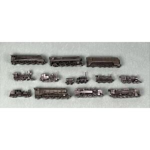 Pewter Train 1985 Steam Engine Trains Collectible Lot Of 13